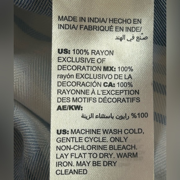 Chicos bohemian blue & white stripped embroidered peasant top bell sleeves 4/6 - Picture 10 of 11